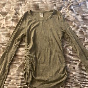 PINK LONG SLEEVE WAFFLE TEE